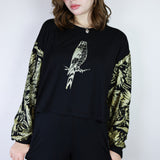 Gold 'Birds of Prey: Vol. 2' Patchwork Boxy Long Sleeve