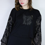 Coffee 'Fox Den' & 'Rabid Dog' Patchwork Boxy Long Sleeve