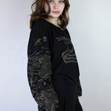 Coffee 'Shadow Canyon' & 'Serpent' Patchwork Boxy Long Sleeve