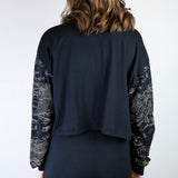 Coffee 'Shadow Canyon' & 'Serpent' Patchwork Boxy Long Sleeve