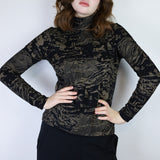 Coffee on Black 'Shadow Canyon' Turtleneck