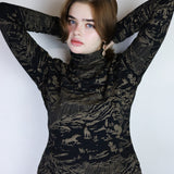 Coffee on Black 'Shadow Canyon' Turtleneck