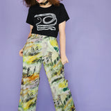 'Dusty Hills' Linen Straight Leg Trouser