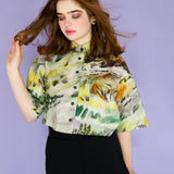 'Dusty Hills' Linen Boxy Button Up