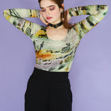 'Dusty Hills' Scoop Neck Bodysuit