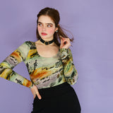 'Dusty Hills' Scoop Neck Bodysuit