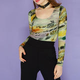 'Dusty Hills' Scoop Neck Bodysuit