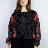 Coffee 'Fox Den' & 'Starlight' Red Sides Boxy Long Sleeve (Sizes 1, 2, & 3)