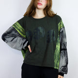 'Tri-Skull' Moss Boxy Long Sleeve (Size 2)