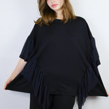 Black Big Ruffle Tee (Fits Sizes 1-3)