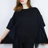 Black Big Ruffle Tee (Fits Sizes 1-3)