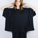 Black Big Ruffle Tee (Fits Sizes 1-3)