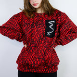 'Scales' on Red Pullover (Sizes 1 & 2)