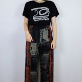 Geode 'Dry Brush' Cotton Crêpe Pants