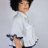 Cream Striped 'Belle Blouse'