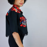 Wild Wild West Lace-Trimmed Blouse