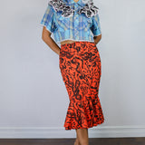 Coral 'Serpentine' Sophia Skirt (Medium)