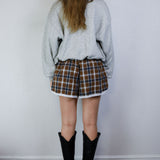 Retro Plaid Lace Dolphin Shorts (Medium)