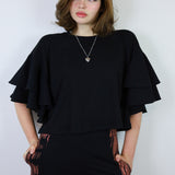 Black Ruffle Tee
