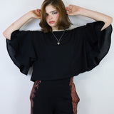 Black Ruffle Tee
