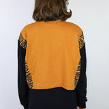 'Serpentine' and 'Tiger Stripe' on Cayenne Boxy Long Sleeve (Size 1)