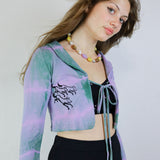 'Wolf Pack' Tie Cardigan in Lavender (XXS, L, XL & 1X)