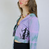 'Wolf Pack' Tie Cardigan in Lavender (XXS, L, XL & 1X)