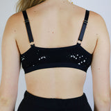 White on Black 'Starlight' Bralette (Small)