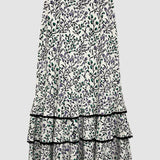 Floral Lace Tiered Maxi Skirt (Small)