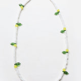 One of a kind glass bead necklace in Lemon Drop