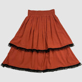 Luisa Tiered Prairie Skirt in Sienna (S)