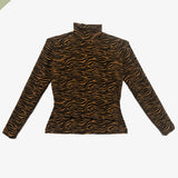 Tiger Stripe Turtleneck on Caramel