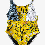 Patchwork Marigold/Ice Tiger/Cactus One Piece Swimsuit