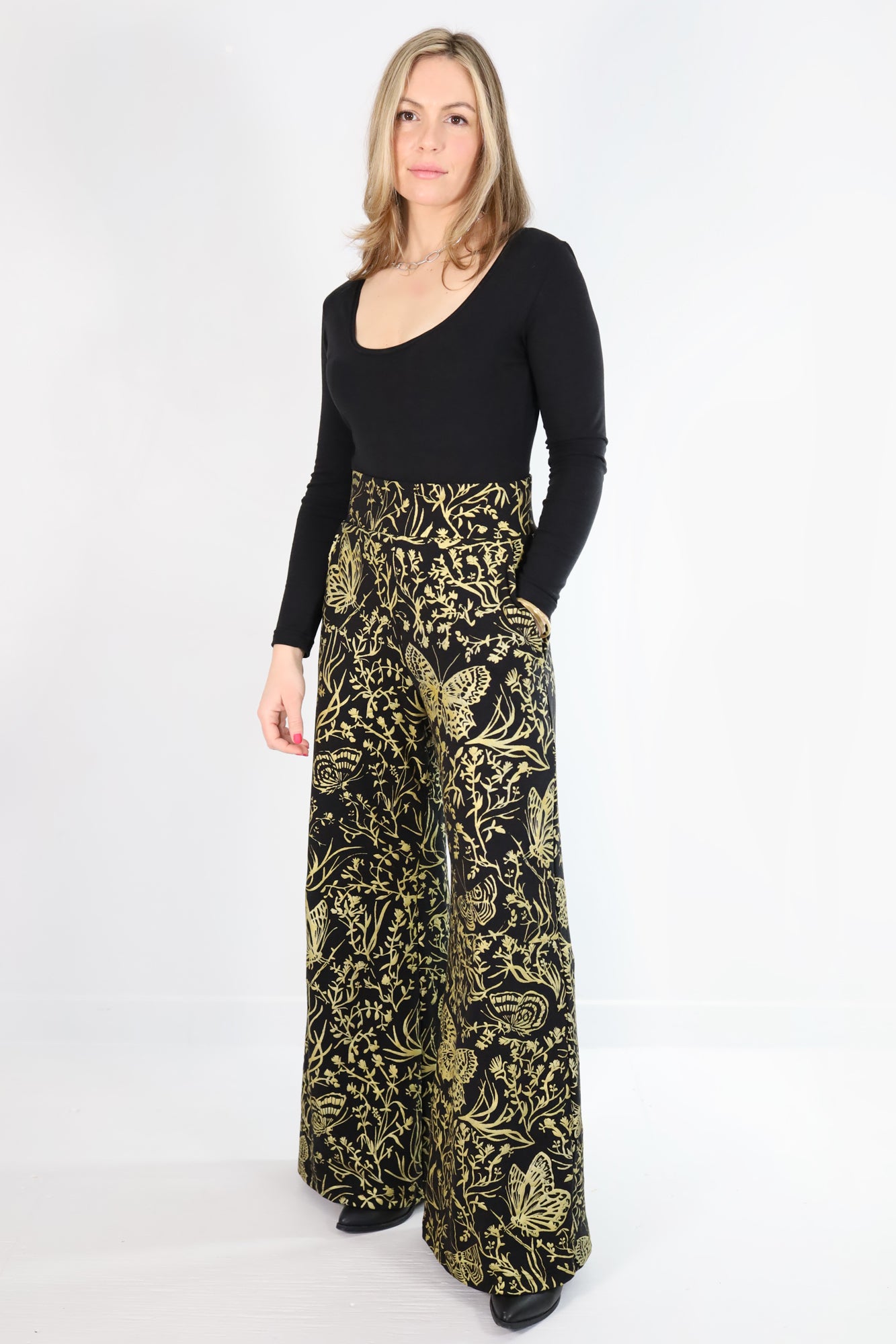 Vilde Pants, 68 cm - GOTS - Gold Flower