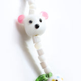 One of a kind glass bead necklace in T&B Mousie