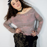 Nebula Long Sleeve Tee in Dusty Rose (Size Large)