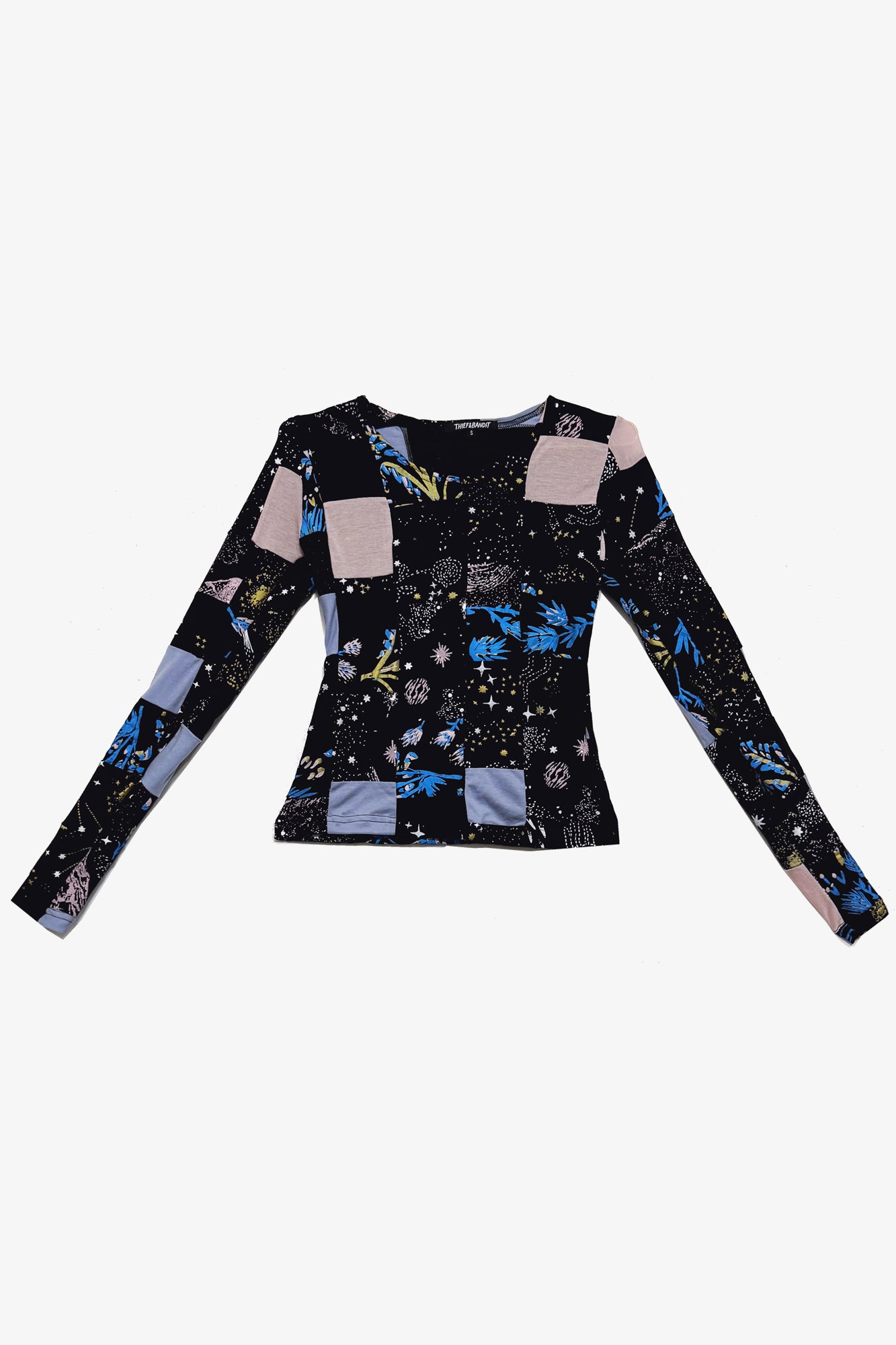 Patchwork Fitted Long Sleeve in Medium and Large