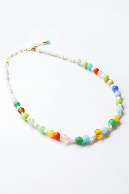 One of a kind glass bead necklace in T&B Dippin' Dots