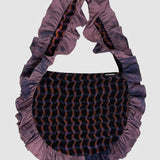 Wavy Plaid Ruffle Tote Bag