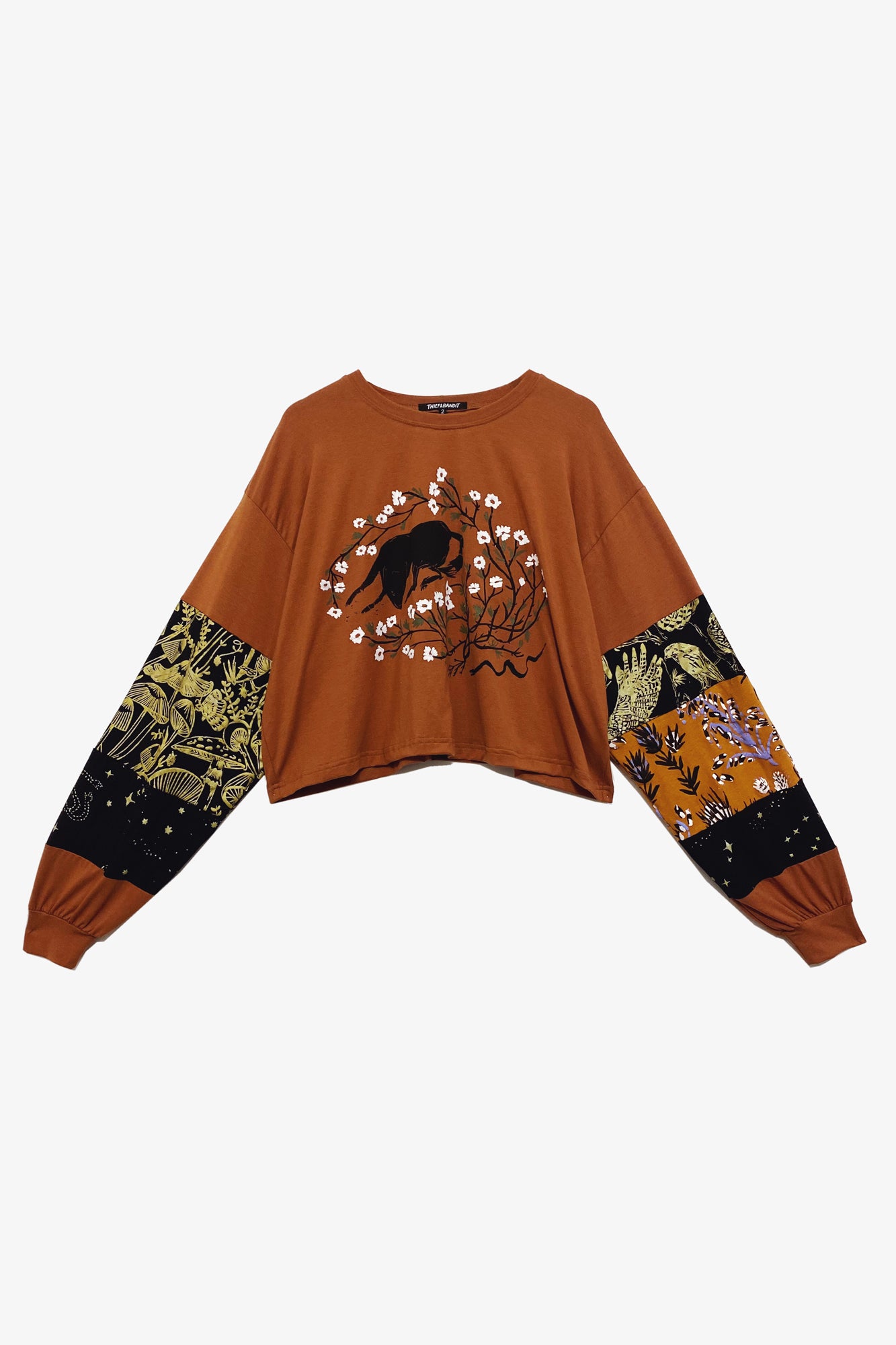 One of a Kind 'Fox and Snake' Patchwork Relaxed Fit Pullover in Size 2 (Fits Women’s L/XL, Men’s M,L)