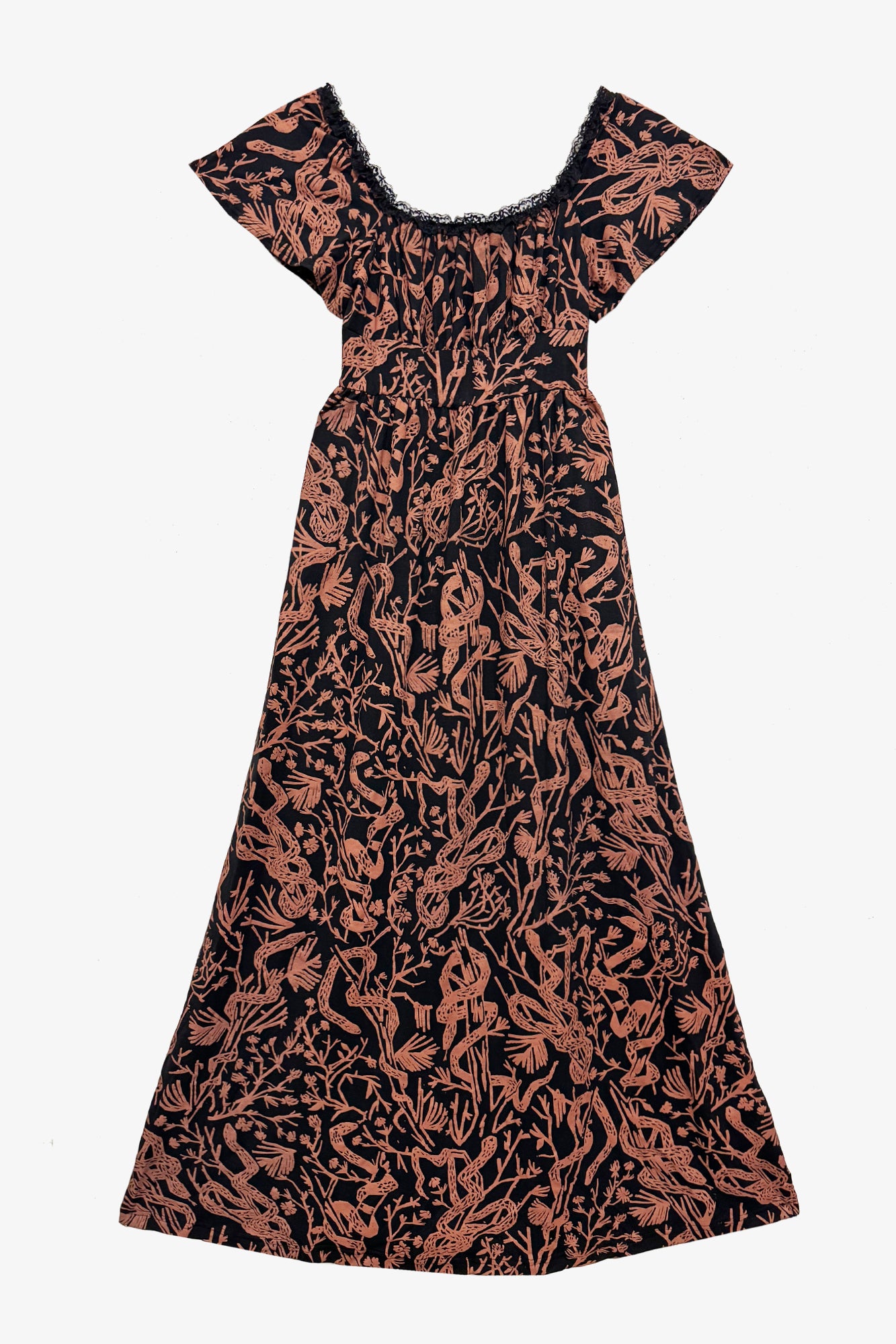 Chloe Maxi Dress in Mulberry Serpentine (Small)