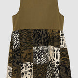 Serpent on Coffee Patchwork Tank Dress (Large)
