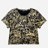 Gold on Black Shroomed Amie Tee