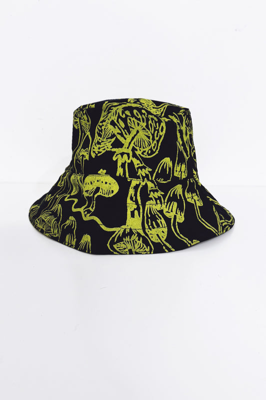 Chartreuse on Black Bucket Hat