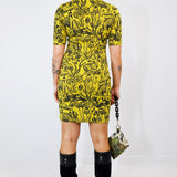 Black on Citrus Shroomed Jane Dress