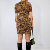 Black on Caramel Shroomed Jane Dress