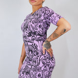 Black on Orchid Shroomed Jane Dress