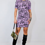 Black on Orchid Shroomed Jane Dress