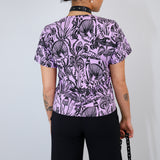 Black on Orchid Shroomed Amie Tee