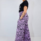 Black on Orchid Shroomed High Waisted Wide Leg Pants